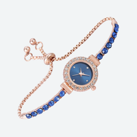 Elegant Quartz Watch for Women with Gemstone Bracelet - Precious Style