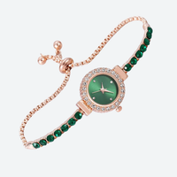 Elegant Quartz Watch for Women with Gemstone Bracelet - Precious Style