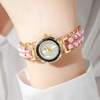 Luxury Quartz Women's Watch with Braided Chain Bracelet, Fashion Style