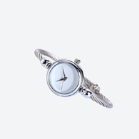 Elegant Quartz Watch for Women with Twisted Bangle Bracelet, Jewelry Style