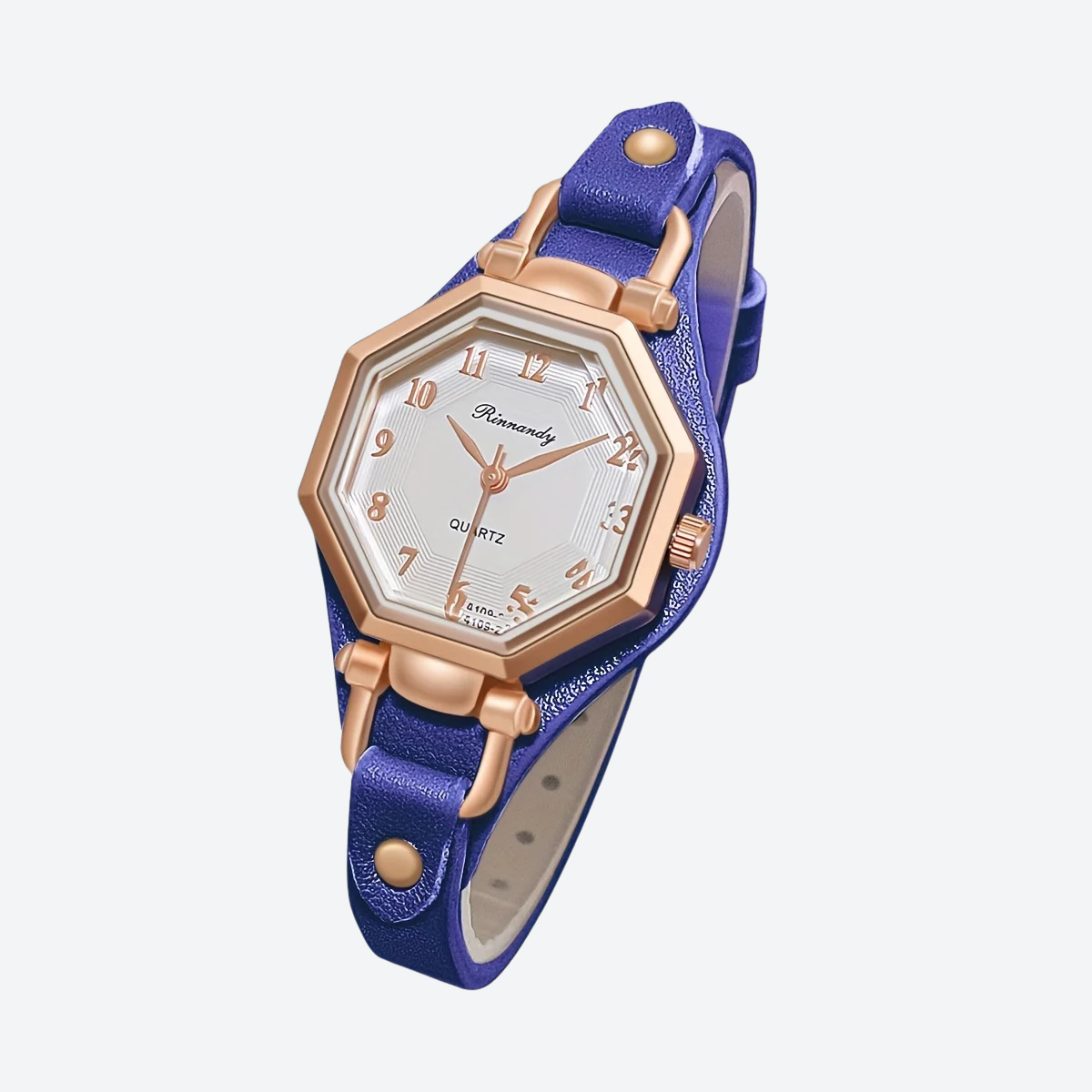 Quartz Watch for Women, Octagonal Leather Strap, Elegant Style