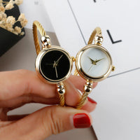 Elegant Quartz Watch for Women with Twisted Bangle Bracelet, Jewelry Style