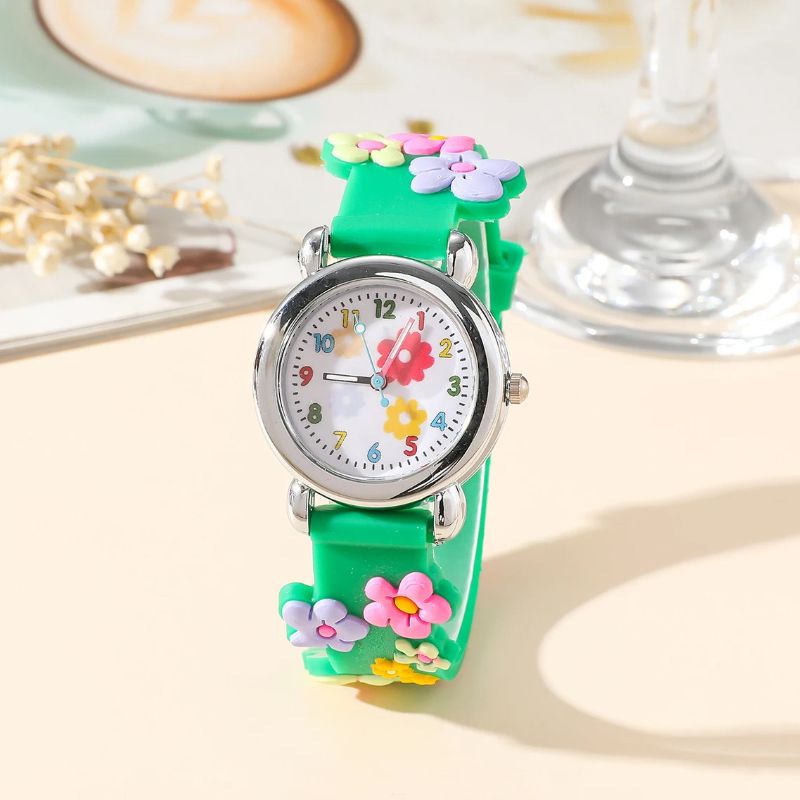Children's educational watch with embossed flowers Image