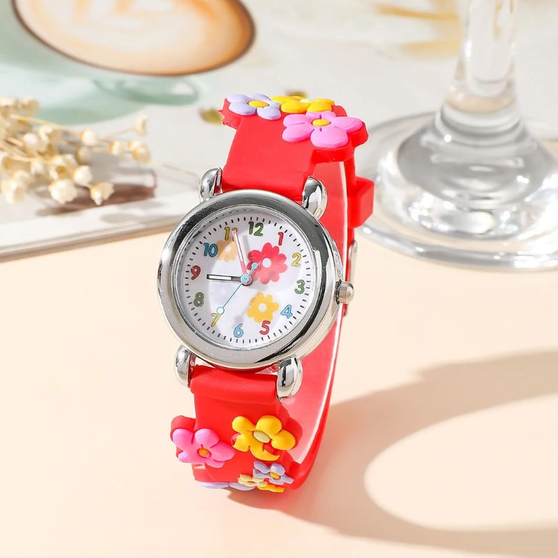 Children's Educational Watch with Embossed Flowers