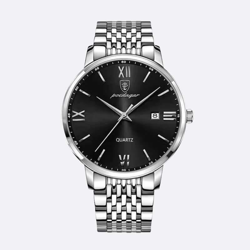 Ultra-Thin Men's Watch in Steel, Minimalist Design