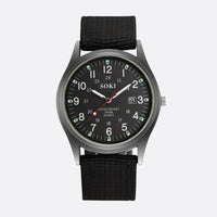 Vintage Military Men's Quartz Watch, Nylon Strap