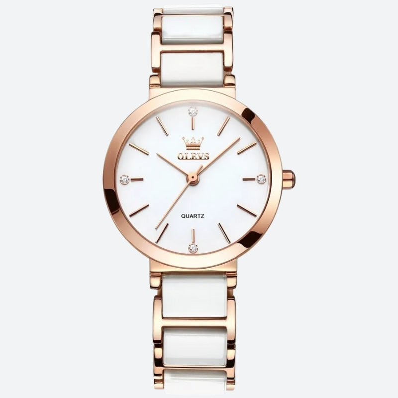 Vintage Round Watch for Women, Rose Gold