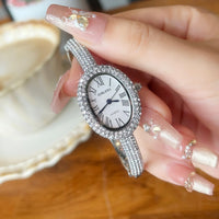 Vintage Women's Oval Watch Set with Stones