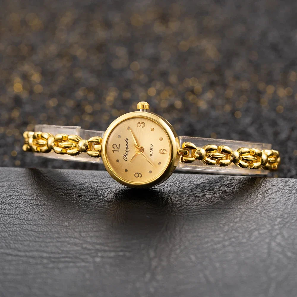 Vintage Women's Watch, Jewelry Bracelet, Small Round Dial