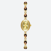 Vintage Women's Watch with Mesh Bracelet and Stone