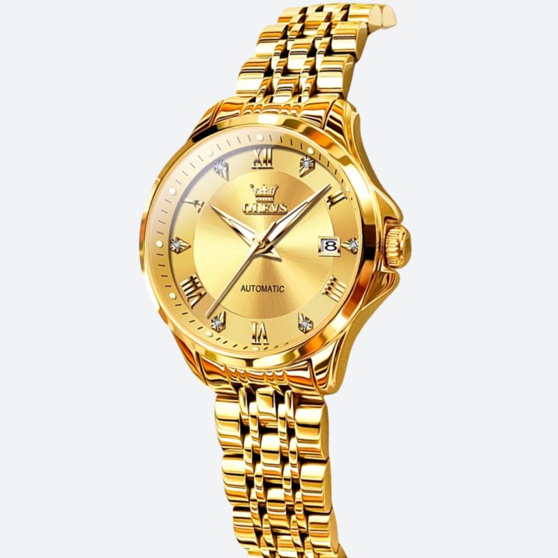 Women's Automatic Gold Waterproof Watch 30mm