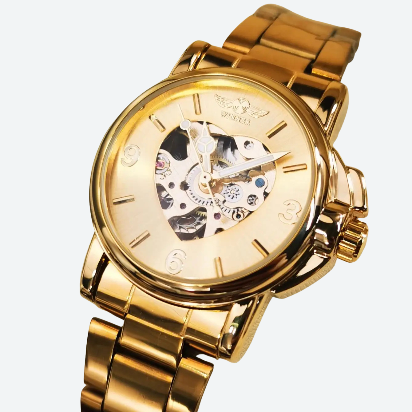 Women's Automatic Skeleton Watch, Elegant Gold Style