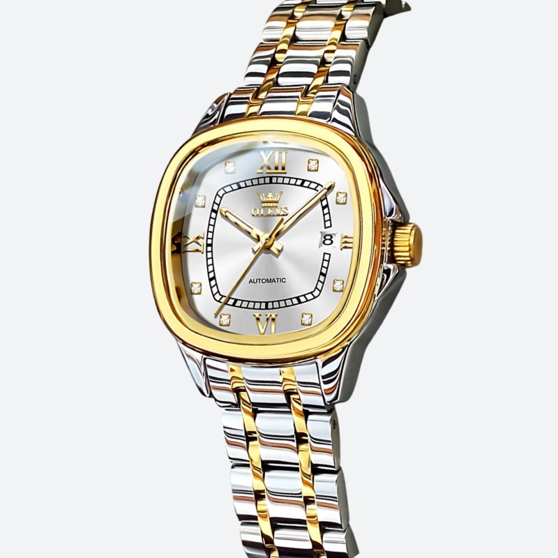 Women's Automatic Watch with Two-Tone Strap & Phosphorescent Hands