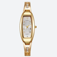 Women's Barrel Watch, Gold-Tone, Stainless Steel with Rhinestones