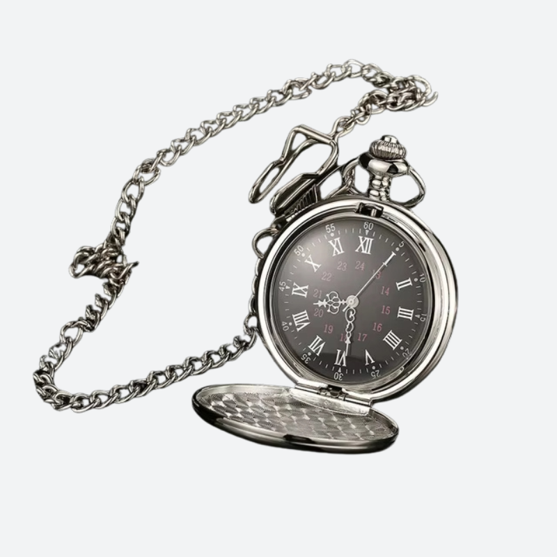 Women's Pocket Watch with Black Dial