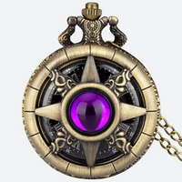 Women's Quartz Pocket Watch with Colored Stone