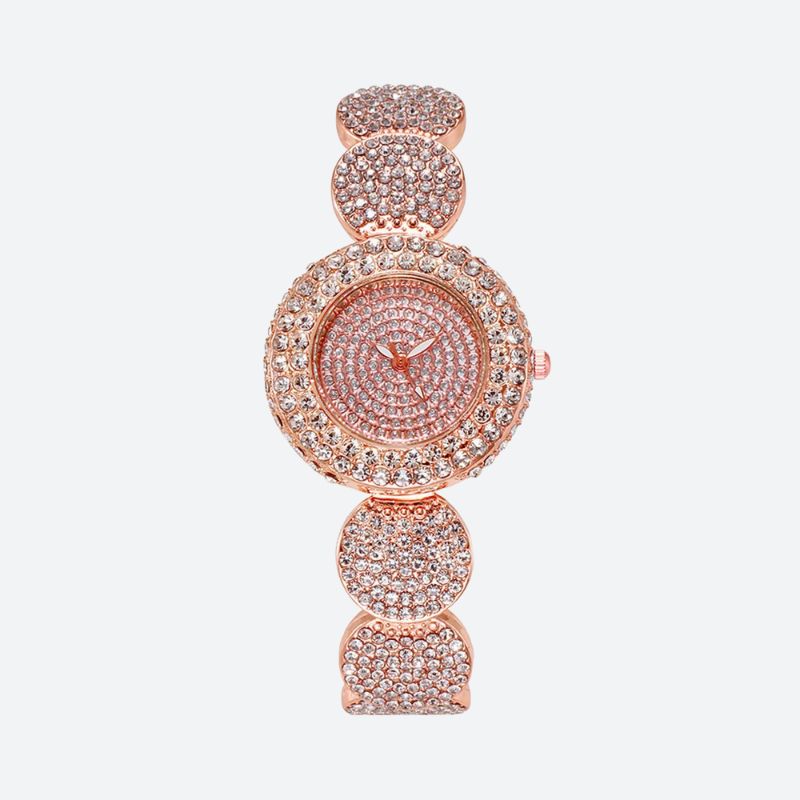 Women's Quartz Watch Entirely Covered in Rhinestones
