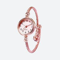Women's Retro Round Quartz Watch in Steel