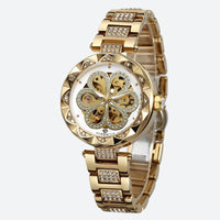 Women's Skeleton Watch in Metal and Rhinestones