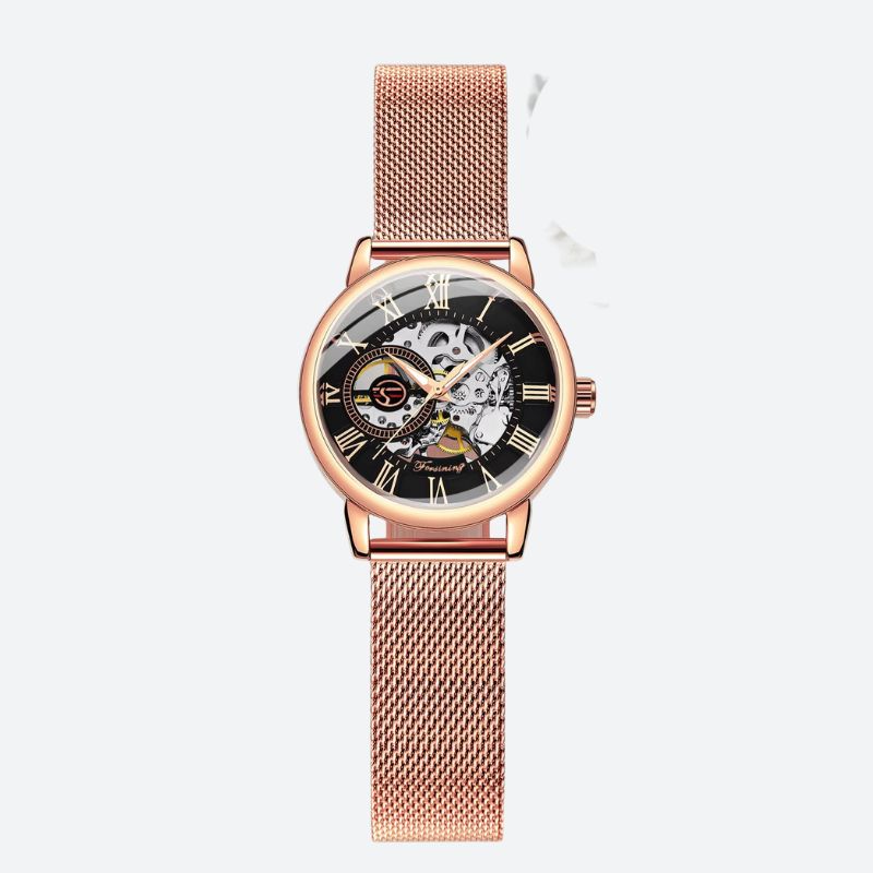 Women's Skeleton Watch with Exposed Mechanism