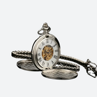 Women's Skeletonized Double-Sided Mechanical Pocket Watch