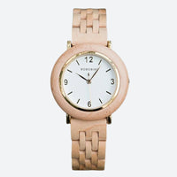 Women's Wooden Watch with a Clean Dial and Natural Colors