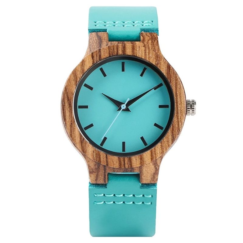 Women's Wooden Watch with Natural Turquoise Dial
